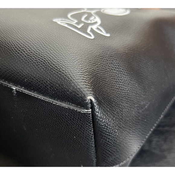 Coach X Peanuts Snoopy Leather City Zip Tote Black Shoulder Bag RARE F37273 - Picture 10 of 16